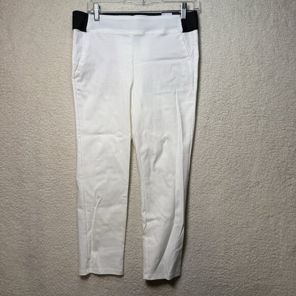 Simply Vera Vera Wang Skinny Ankle Mid Rise Pants Medium Petite White Stretch - Picture 5 of 8